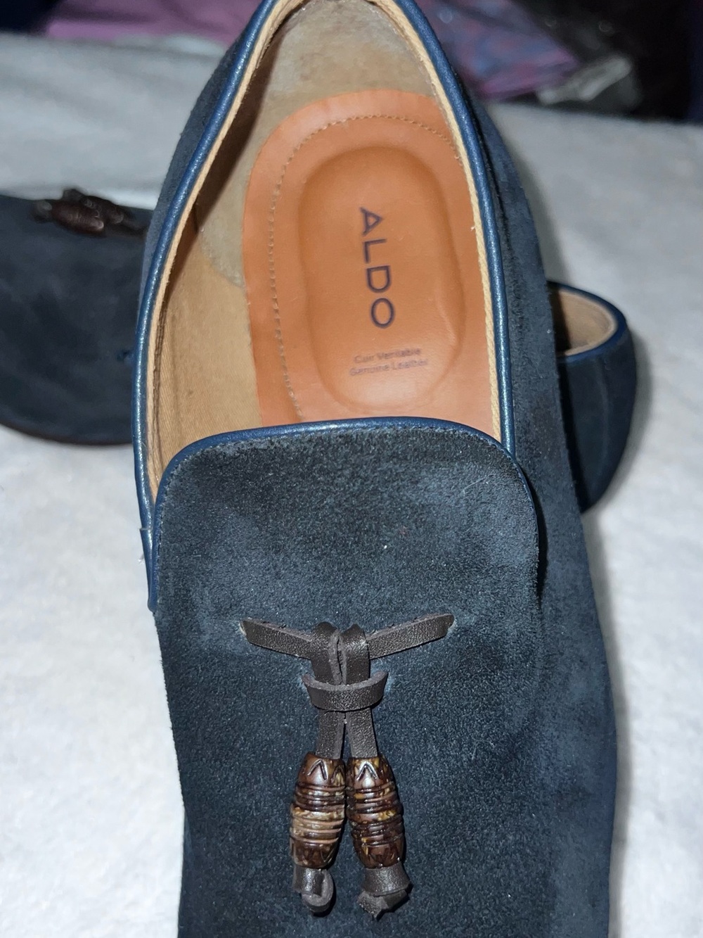 ALDO Navy Suede Tassel Slip-On Loafers,MS-011.